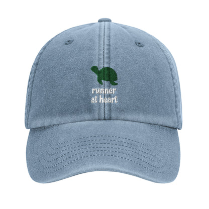 Baseball cap for slow runners vintage style light blue denim