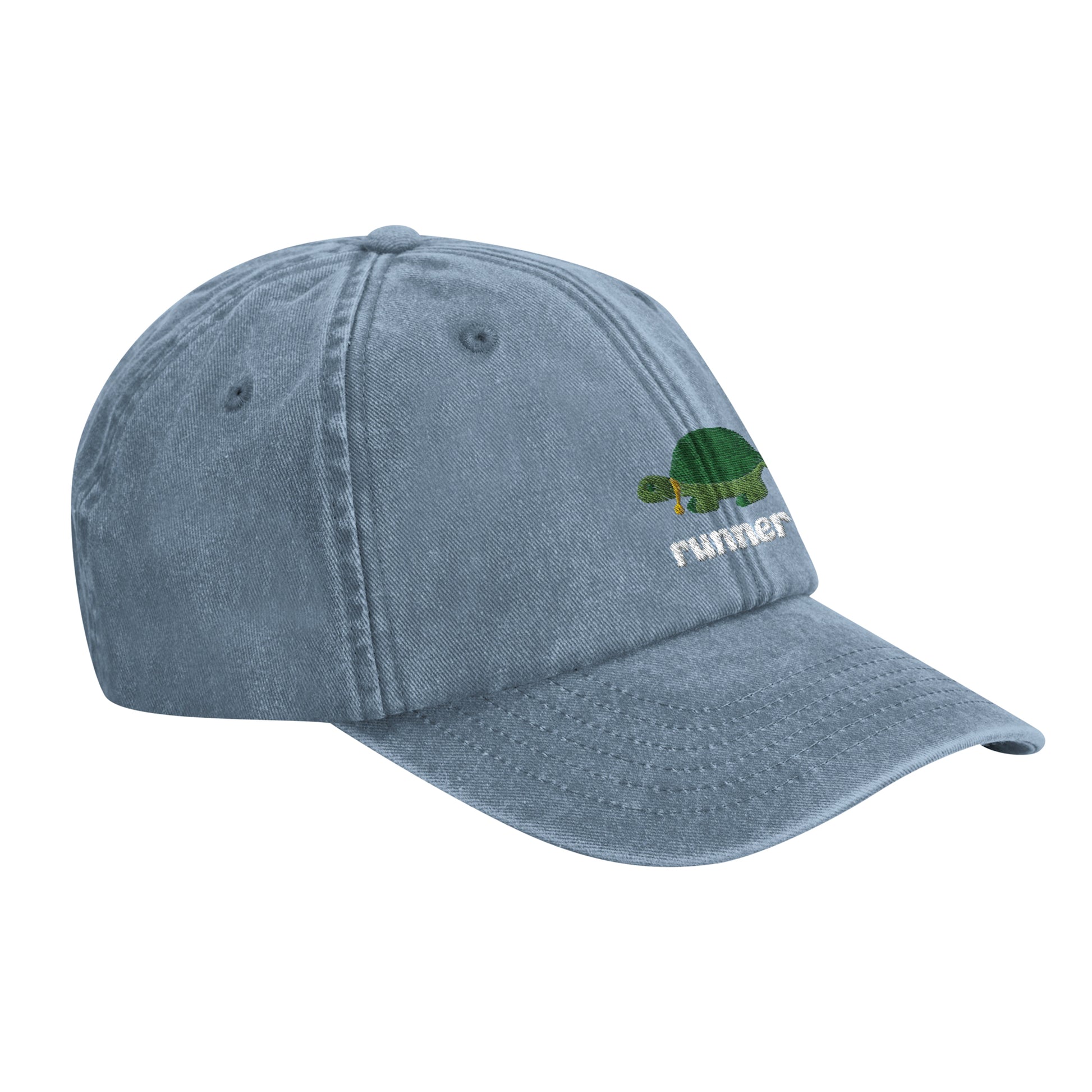 Denim baseball hat in light blue for runners