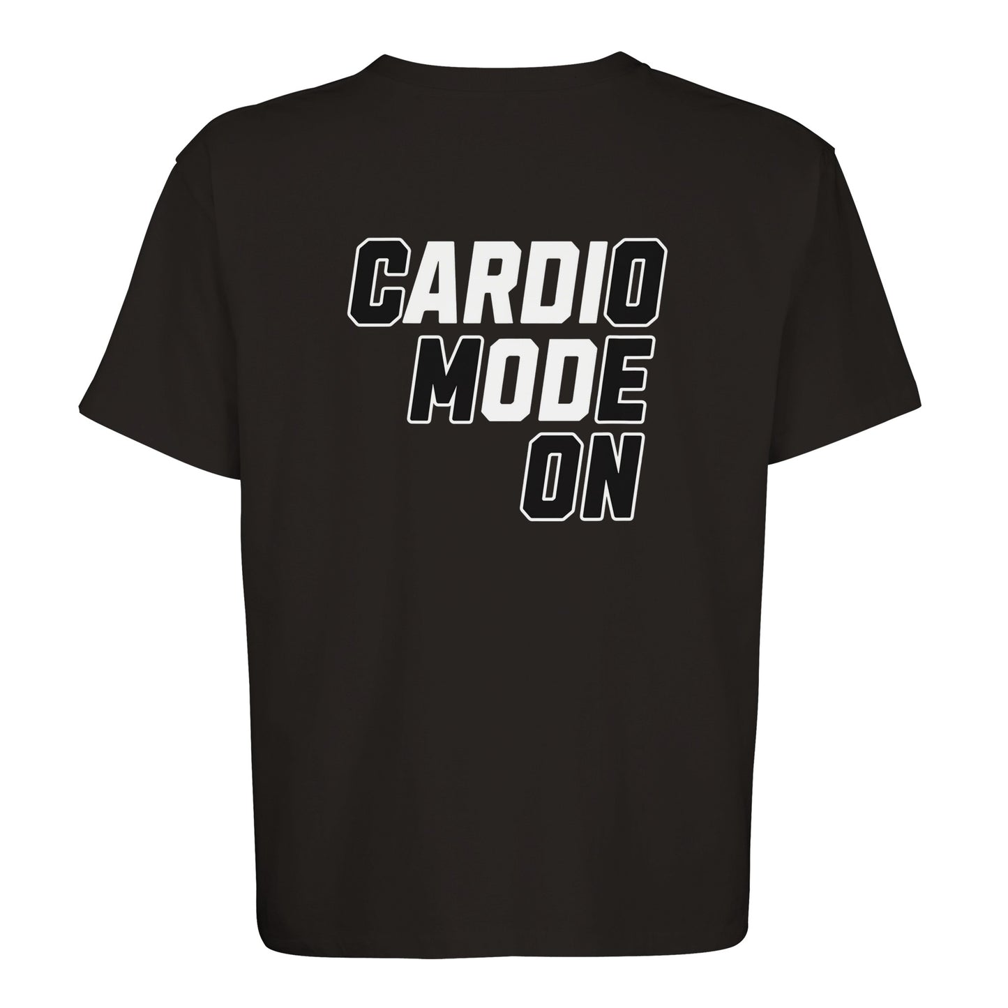 Product picture_Cardio_Mode_On_Unisex_T-shirt_Black