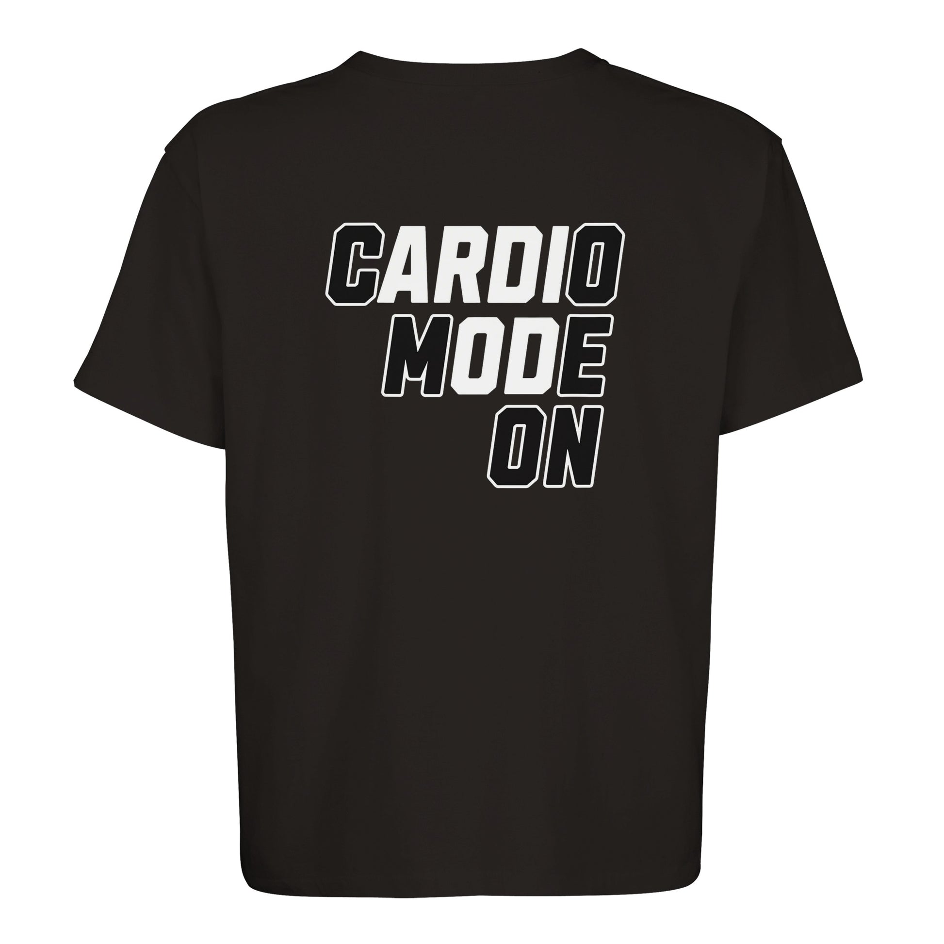 Product picture_Cardio_Mode_On_Unisex_T-shirt_Black