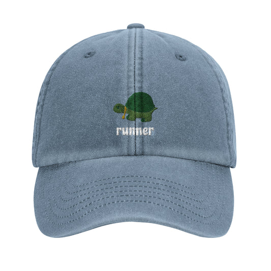 Denim hat in light blue for runners