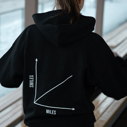 Miles & Smiles Unisex Hoodie - Black - RUNNYME