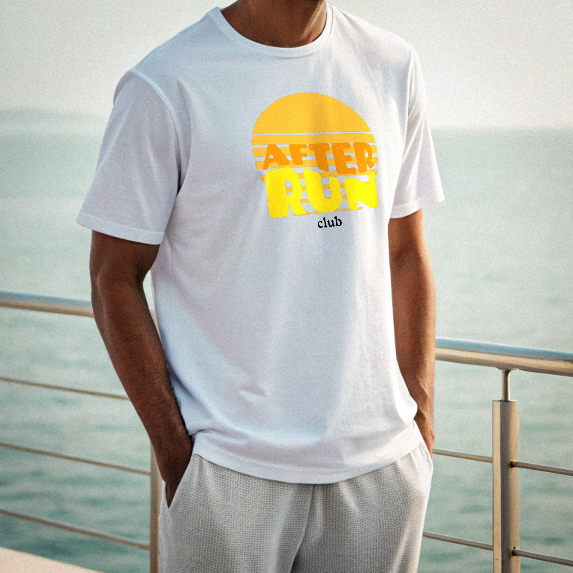 Product picture After run club unisex oversized t-shirt white