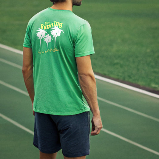 Product picture Gone running and so out of office unisex t-shirt green