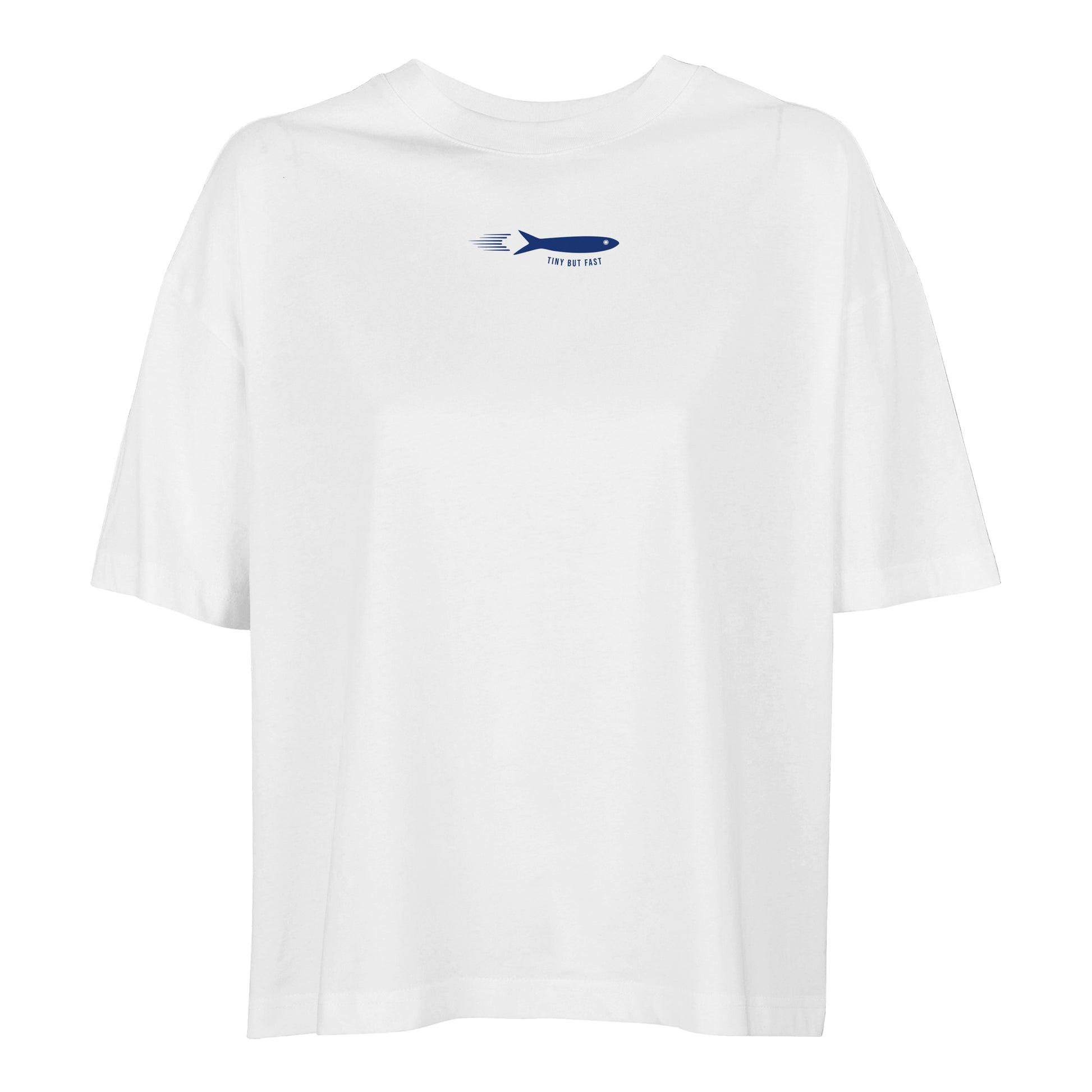 Product picture Tiny but fast women’s oversized t-shirt white2