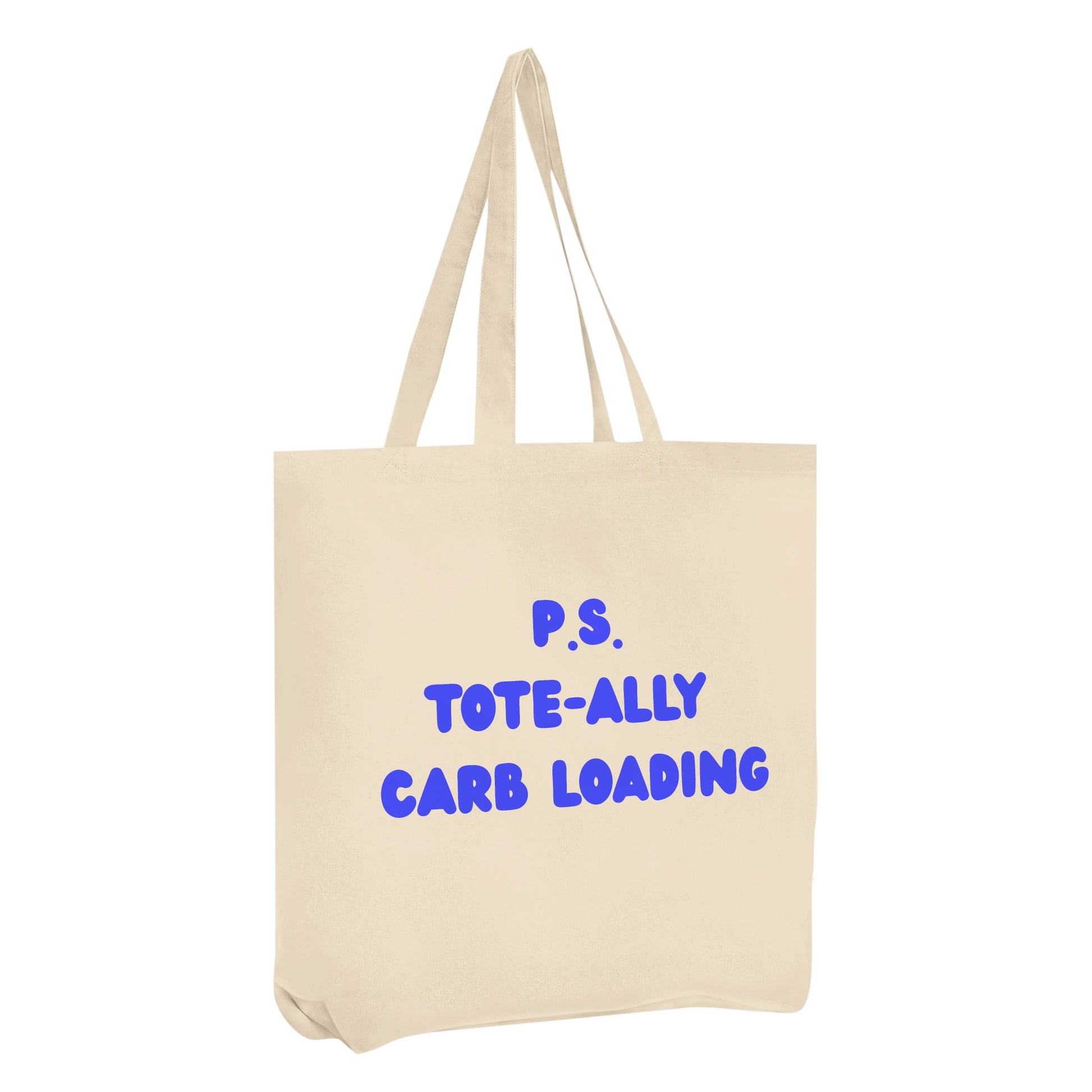 Product picture Tote-ally carb loading tote bag natural and blue