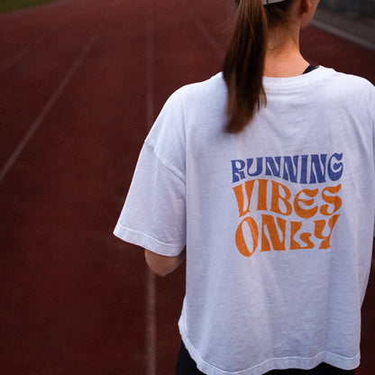 Running Vibes Only Unisex Oversized T-shirt - White - RUNNYME