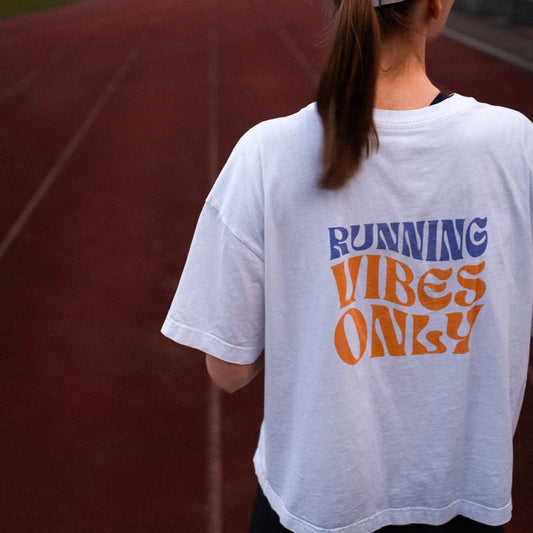 Running Vibes Only Unisex Oversized T-shirt - White - RUNNYME