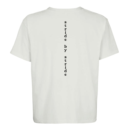 Stride By Stride Unisex Oversized T-shirt - White - RUNNYME